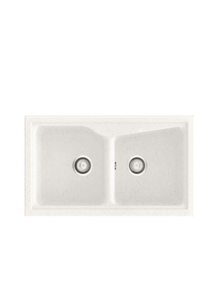 Poalgi - fregadero 86x51 cm city blanco - 2 cubetas