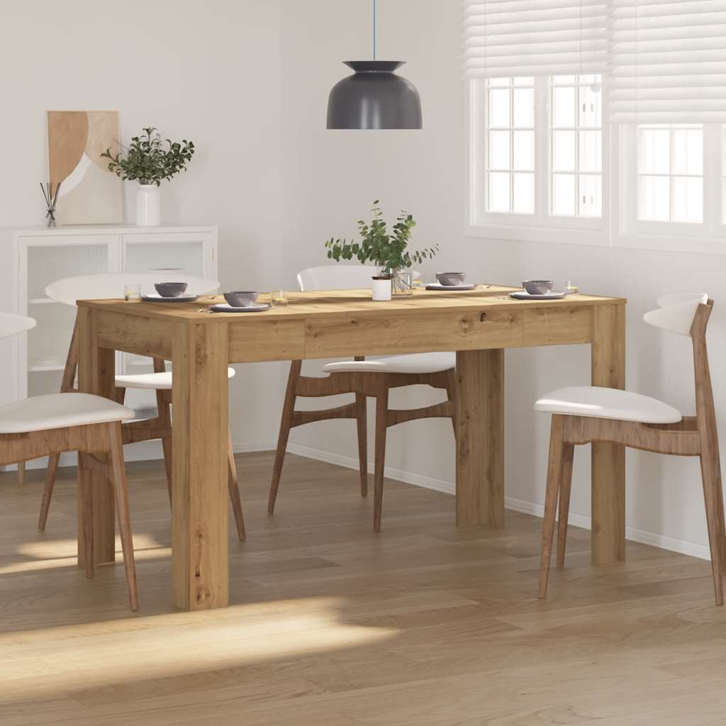 Mesa de comedor madera ingeniería roble artisan 140x74,5x76 cm oif765861