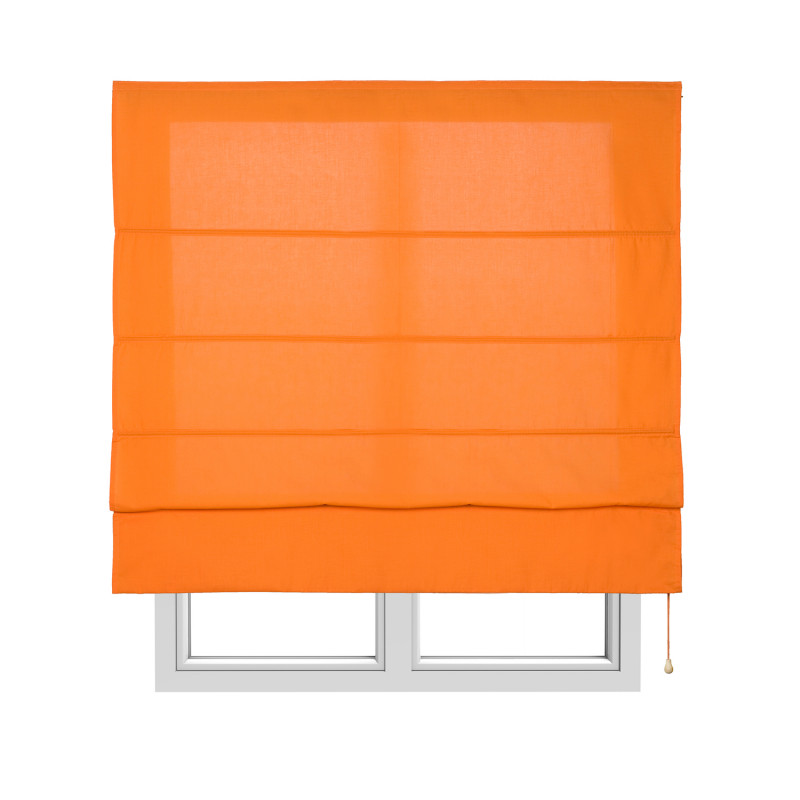 Estor plegable con varillas, estor textil traslúcido naranja, 60 x 175cm