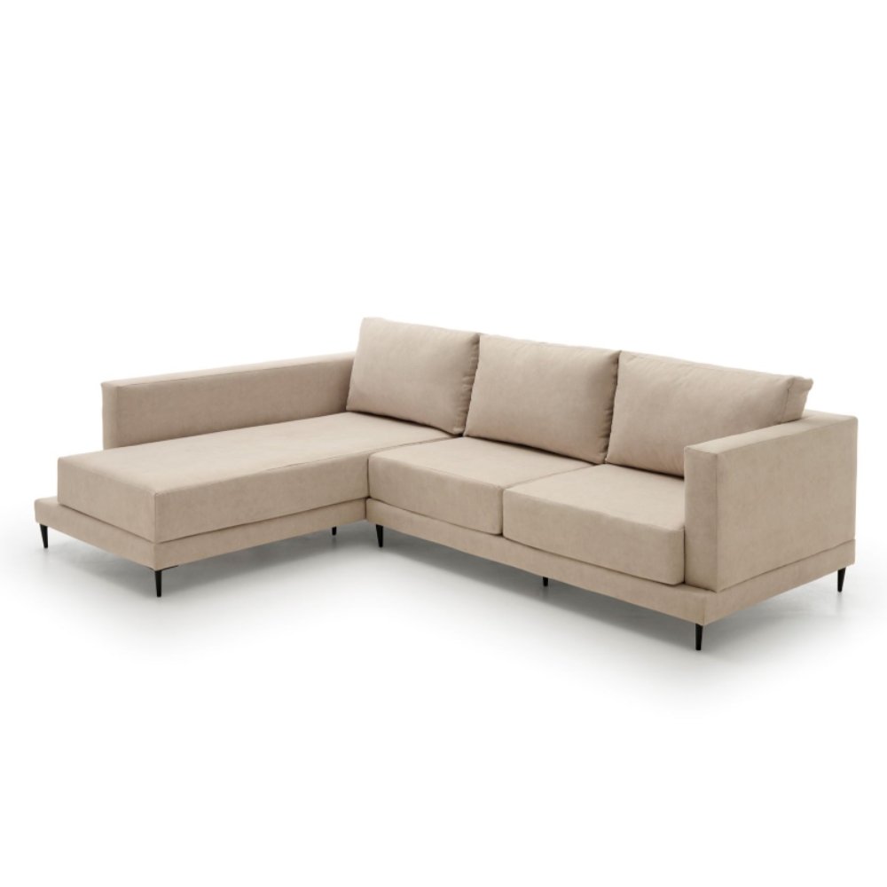 Sofa chaise longue gran diseño martina beige izquierda