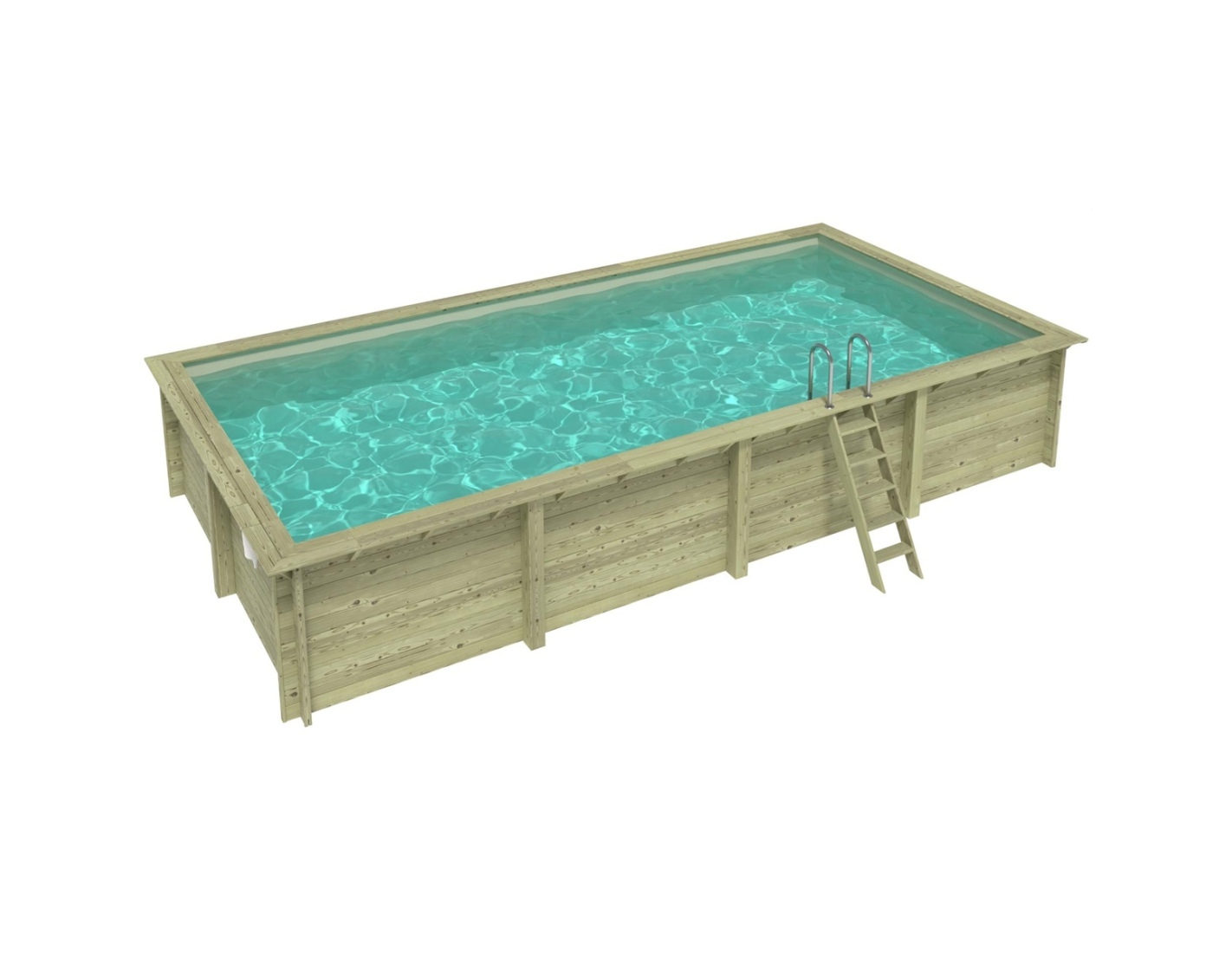 Piscina de madera aqua 8.5x4.35 - h.1.45, arena, con vigas l - bas7309ospl3
