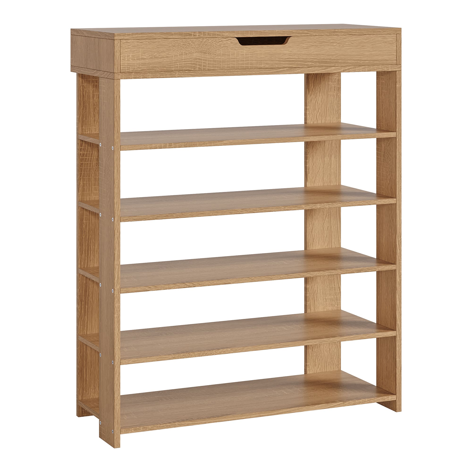 Zapatero boppeelo 5 niveles + cajón 94x75x30cm roble sonoma [en.casa]