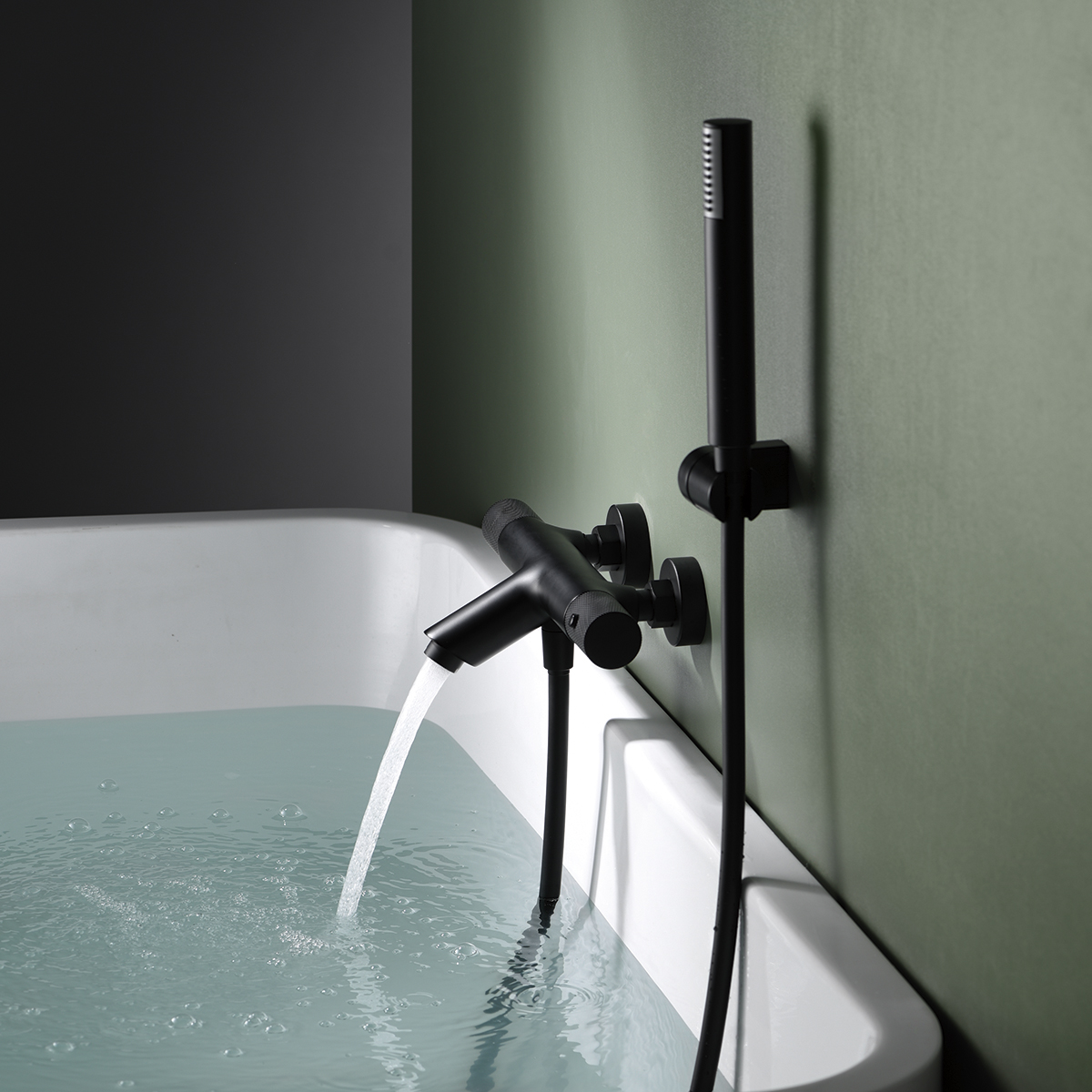 Grifo de bañera/ducha termostático line negro mate [ imex® ]