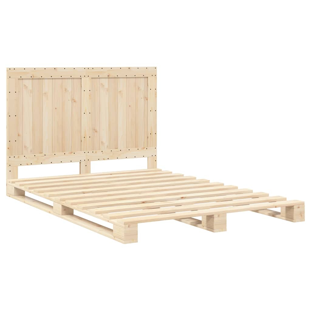 vidaXL estructura de cama con cabecero madera maciza pino 140x200 cm