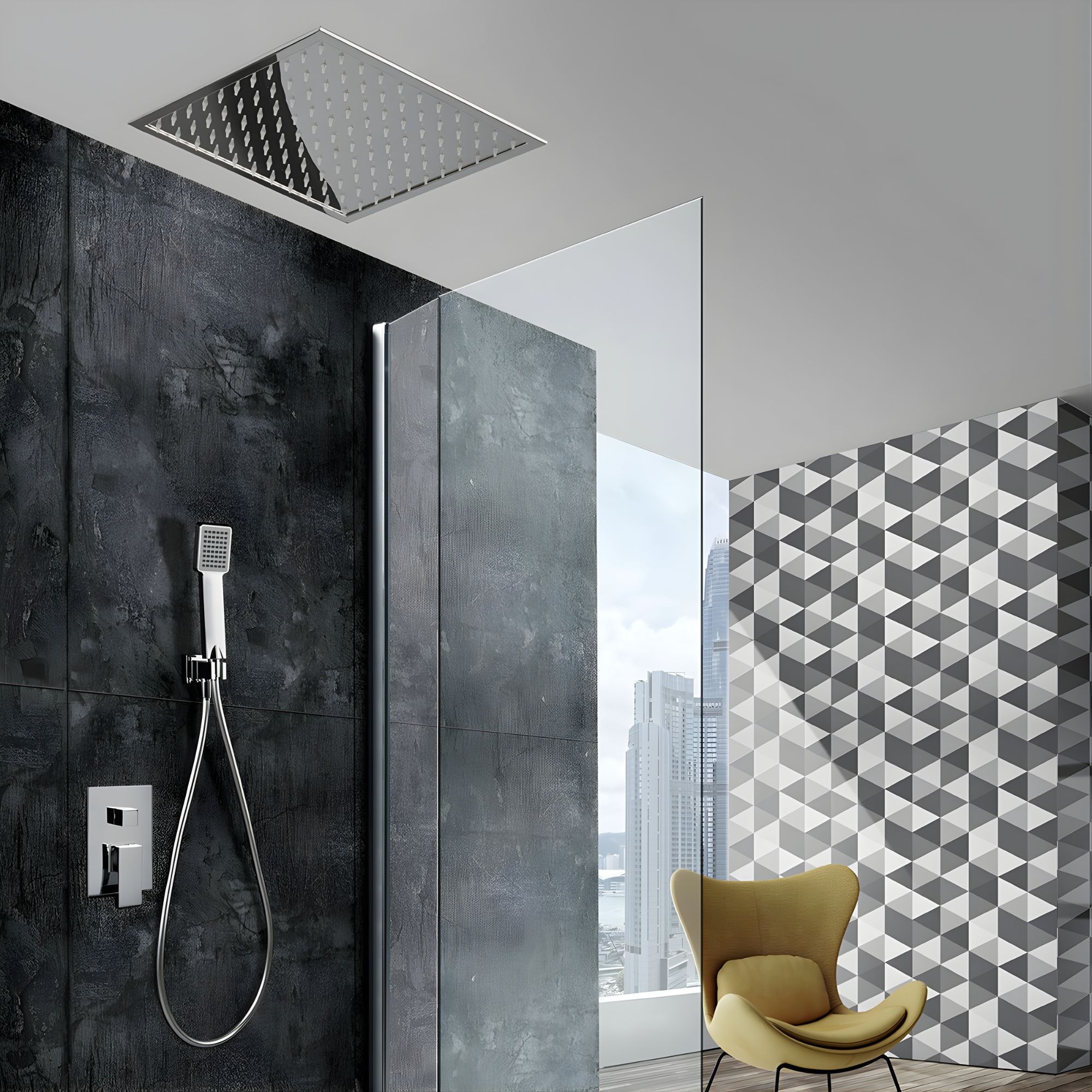 Imex - columna ducha empotrada techo con grifo serie volga