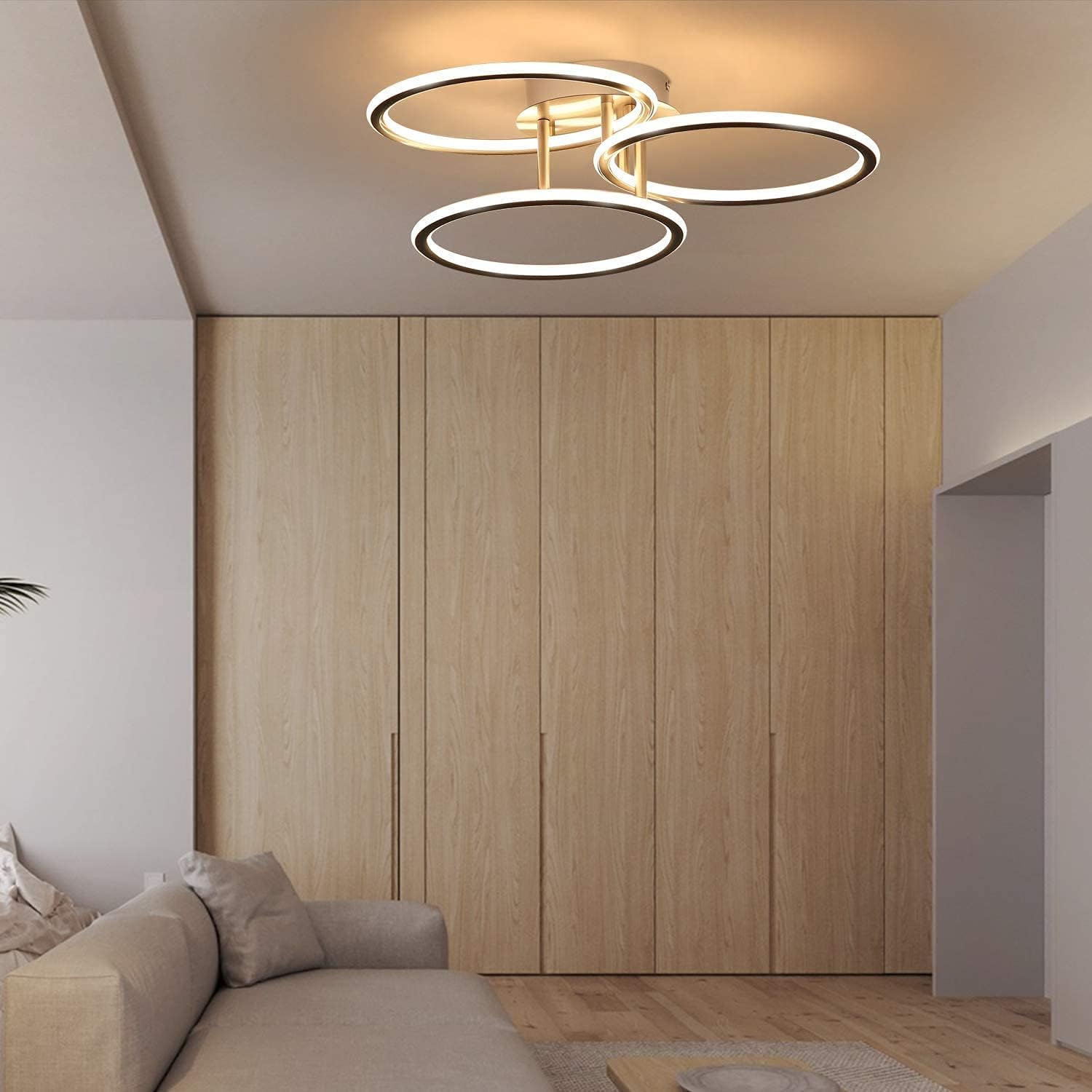 Nettlife LED plafon de techo moderna anillos diseño luz blanco cálido