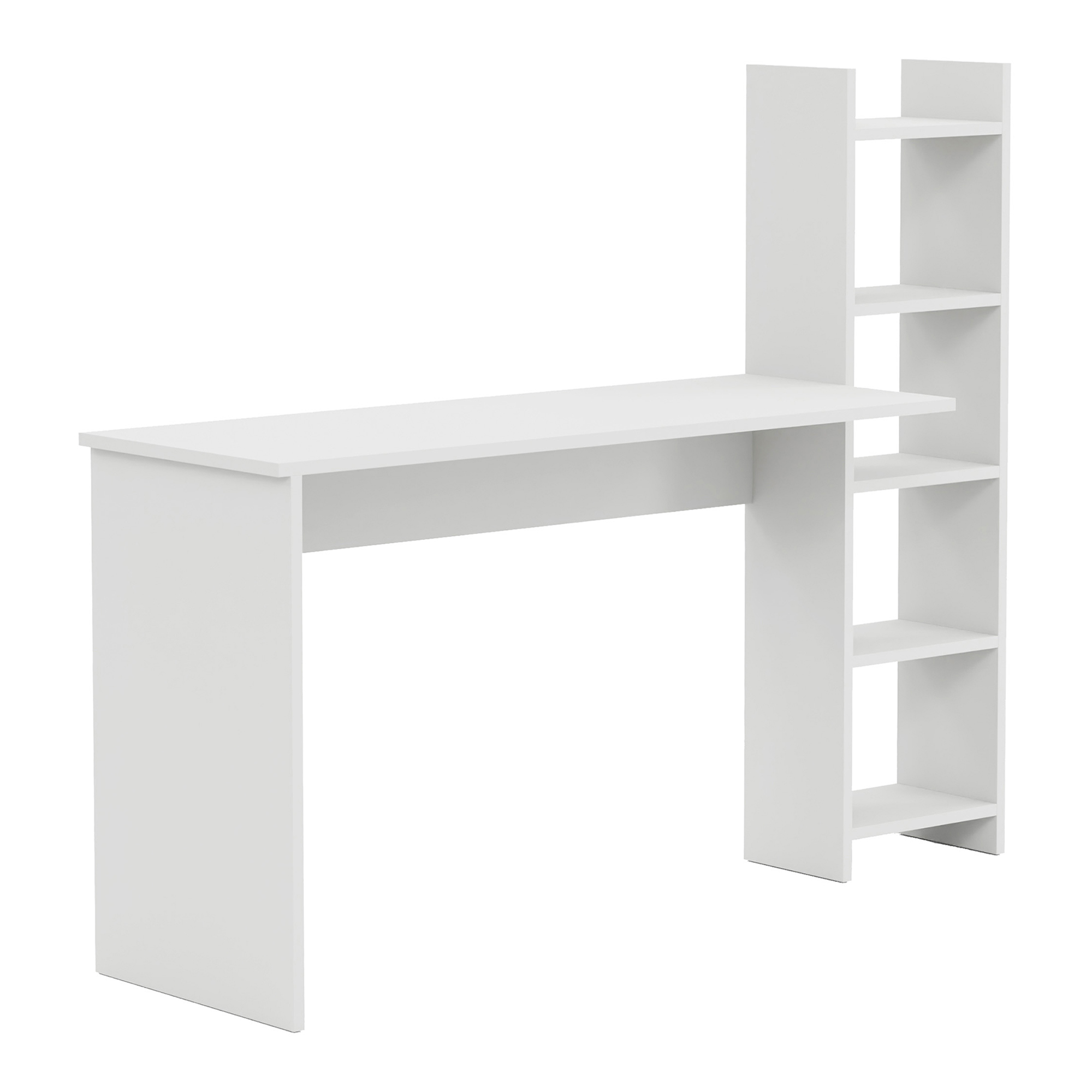 Escritorio + estantería lateral chagtuniejle 150x45x120 cm blanco [en.casa]