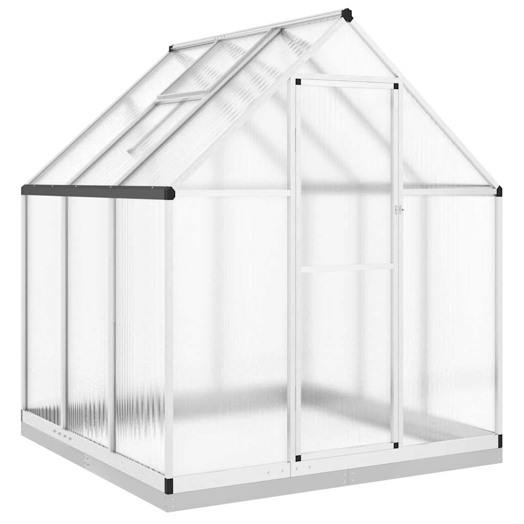 vidaXL invernadero con marco base aluminio plateado 169x169x202 cm