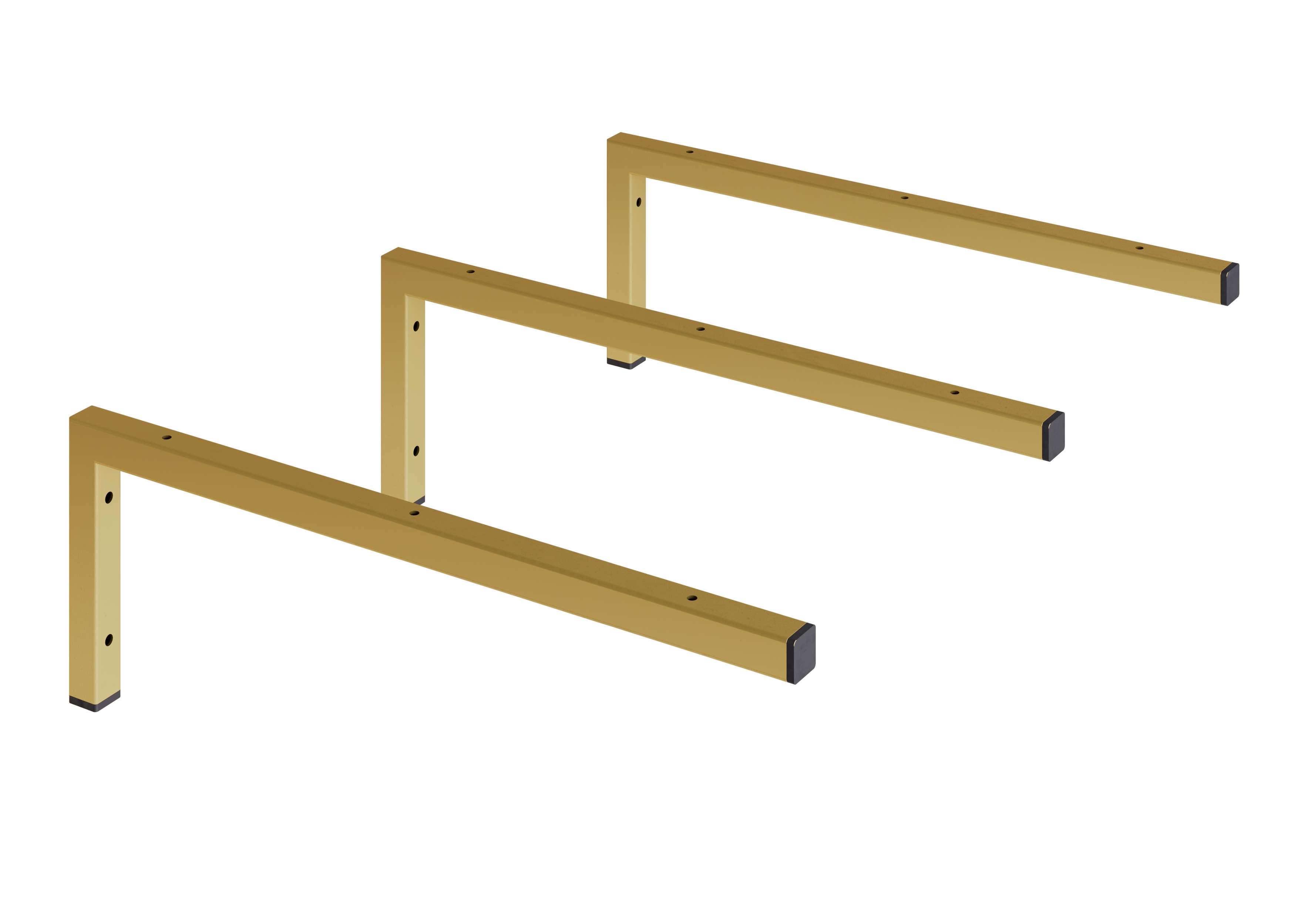 Pack 3 soportes escuadras para encimera lavabo - oro dorado mate