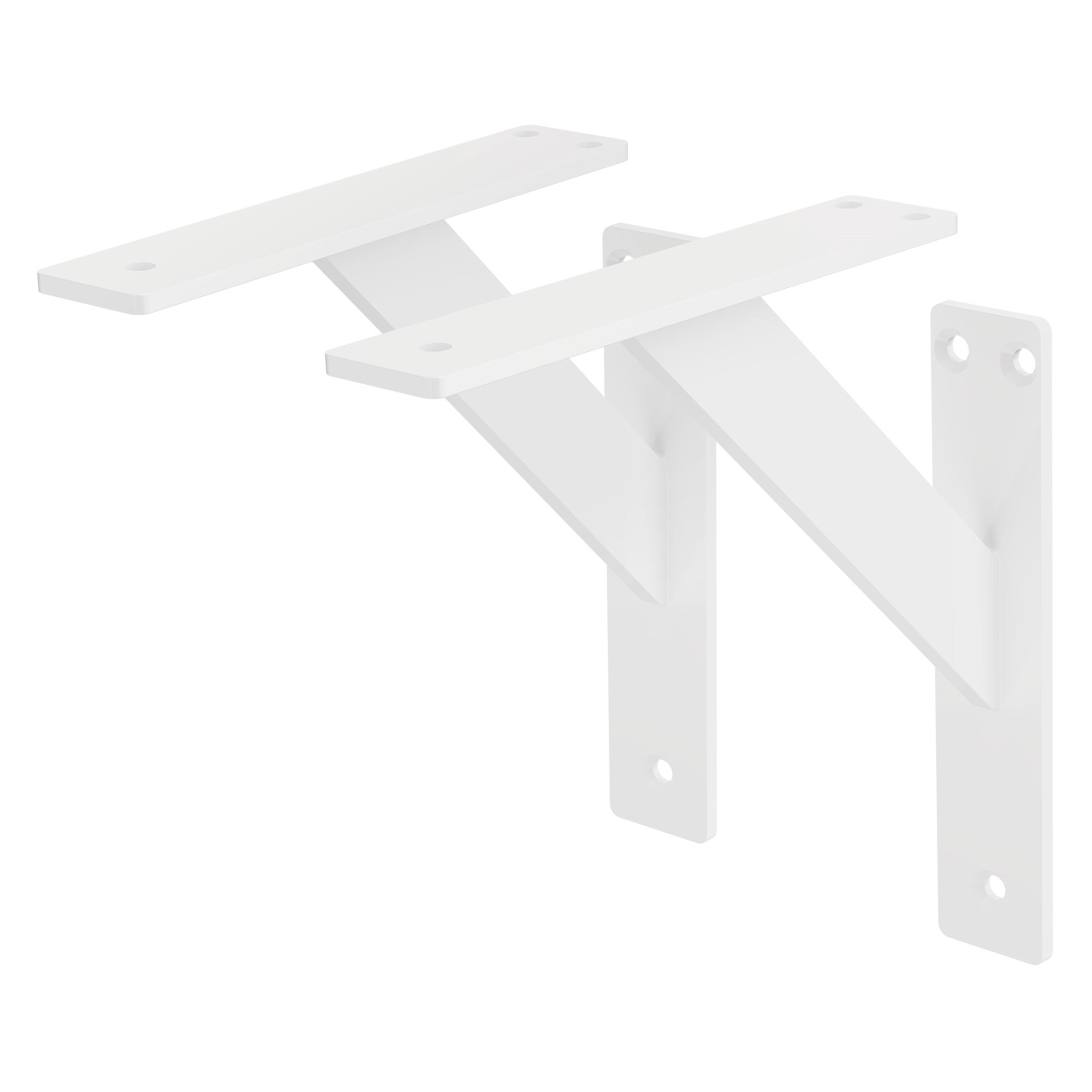 Set de 2x soporte de estante 180x180mm blanco de aluminio