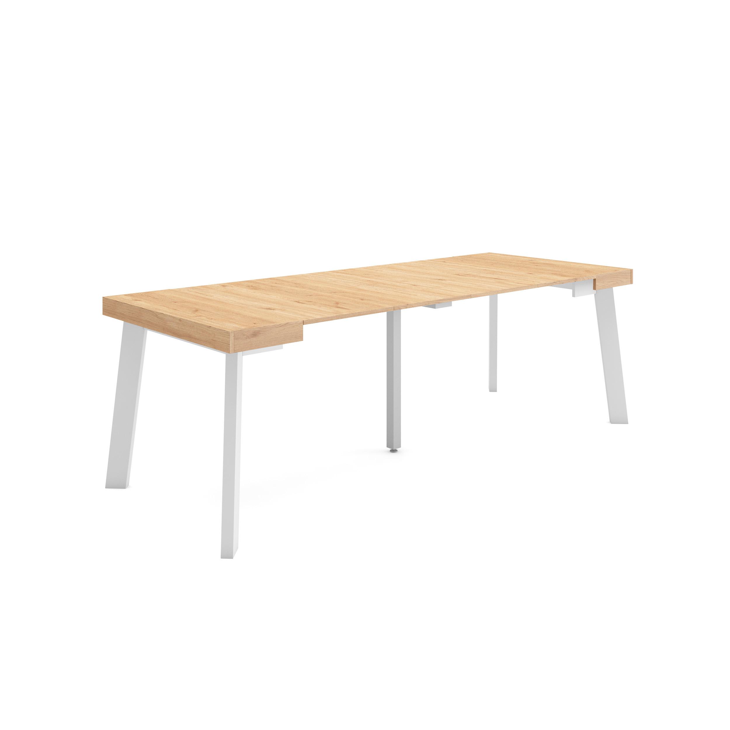 Mesa consola extensible, 58/222x90x73cm, roble, patas de madera rf3013