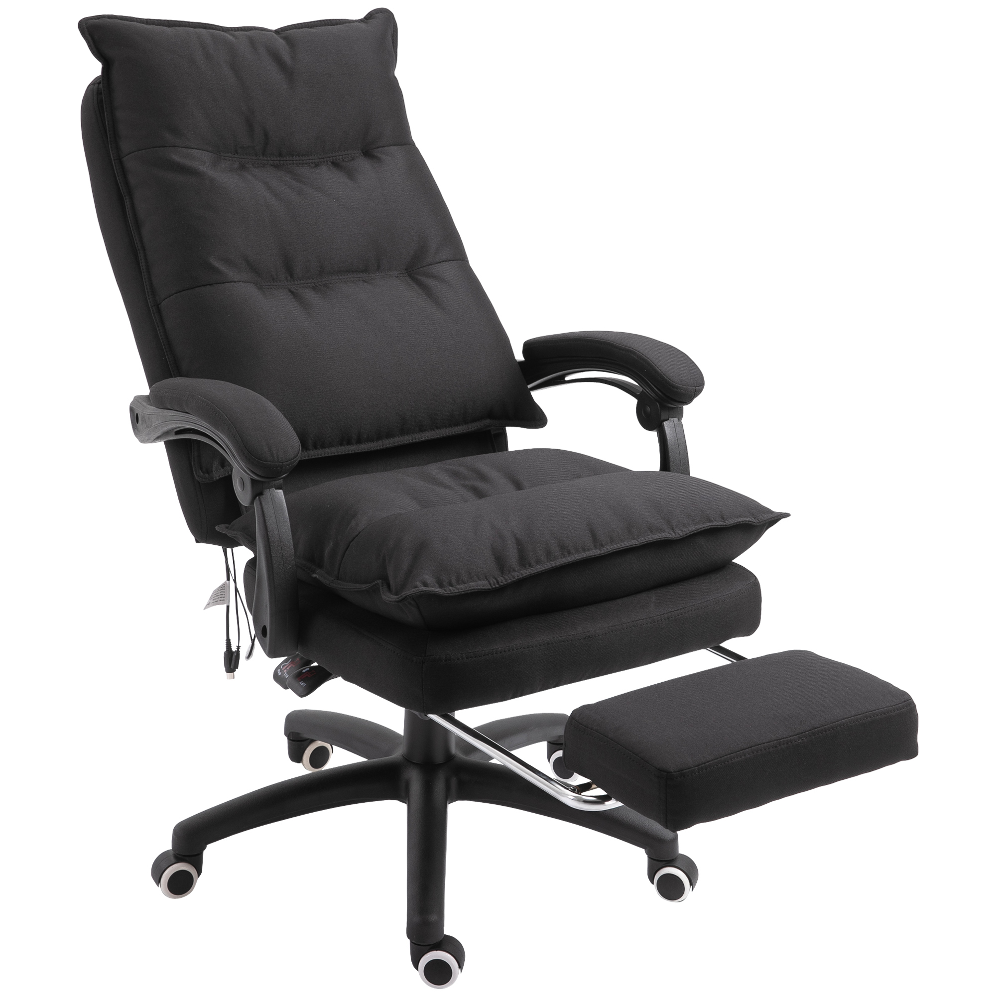 Silla de oficina lino negro 70x62x130 cm