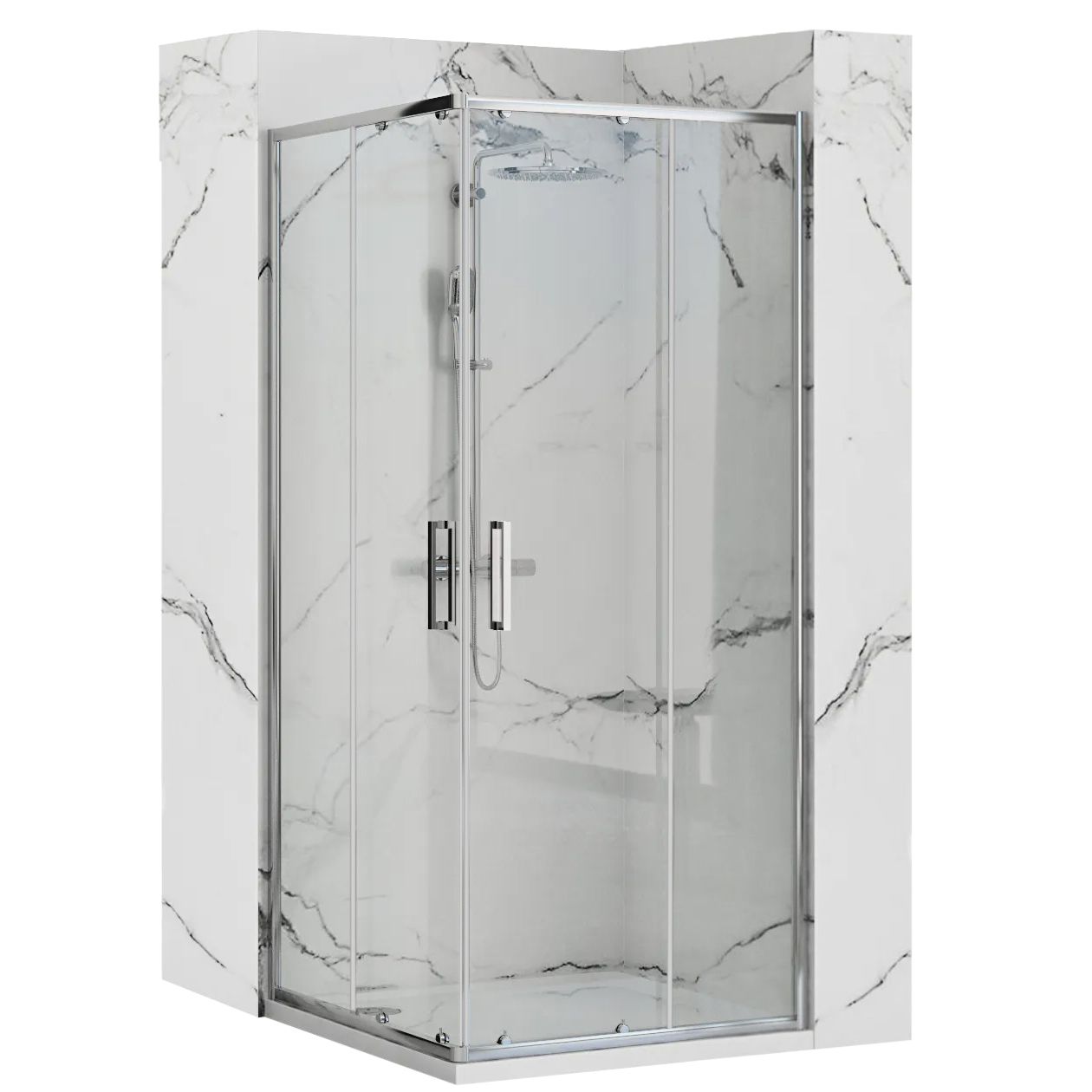 Rea cabina de la ducha punto 80x80 sin plato de ducha, 78x78x190 cm