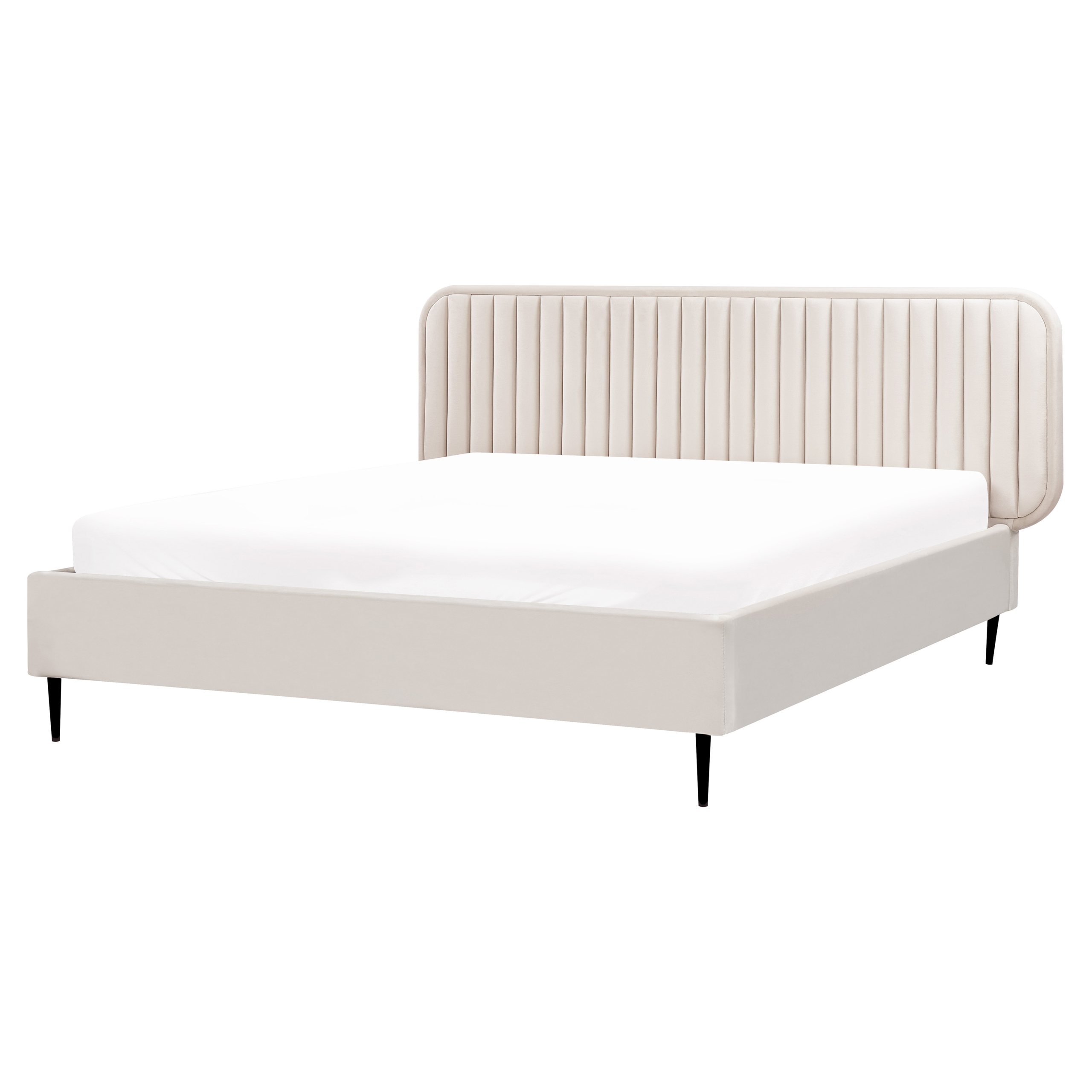 Cama terciopelo brin 160 x 200 cm beige