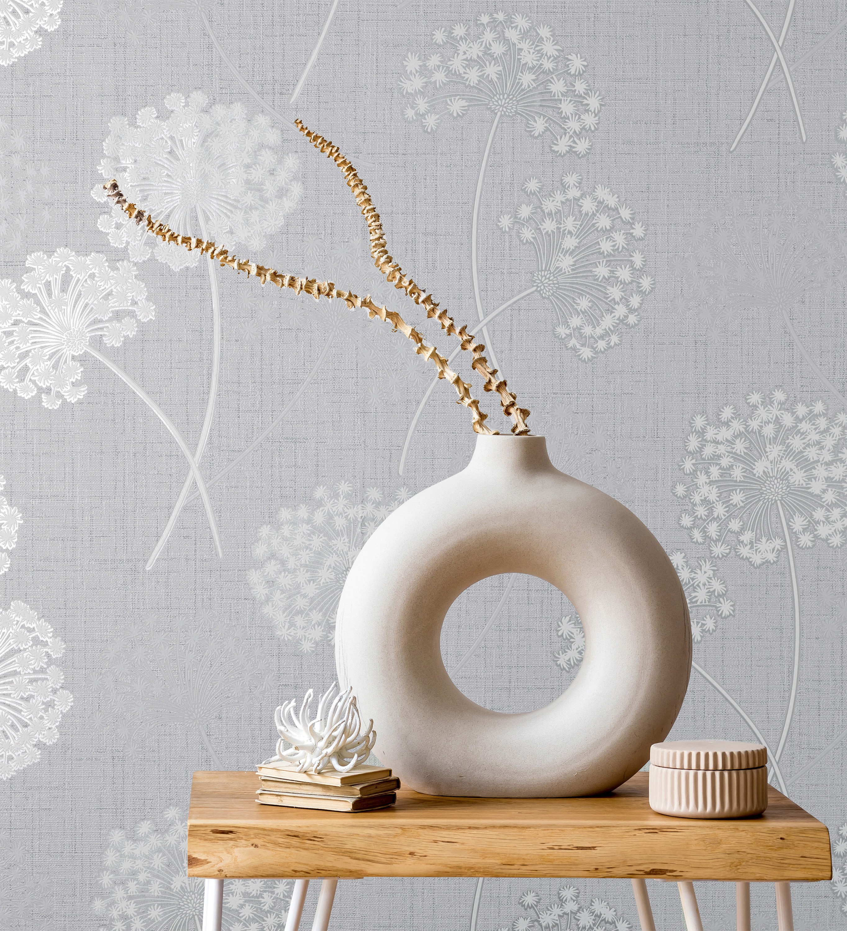 Papel pintado gaulan de flores diente de león en relieve con 5.23m²