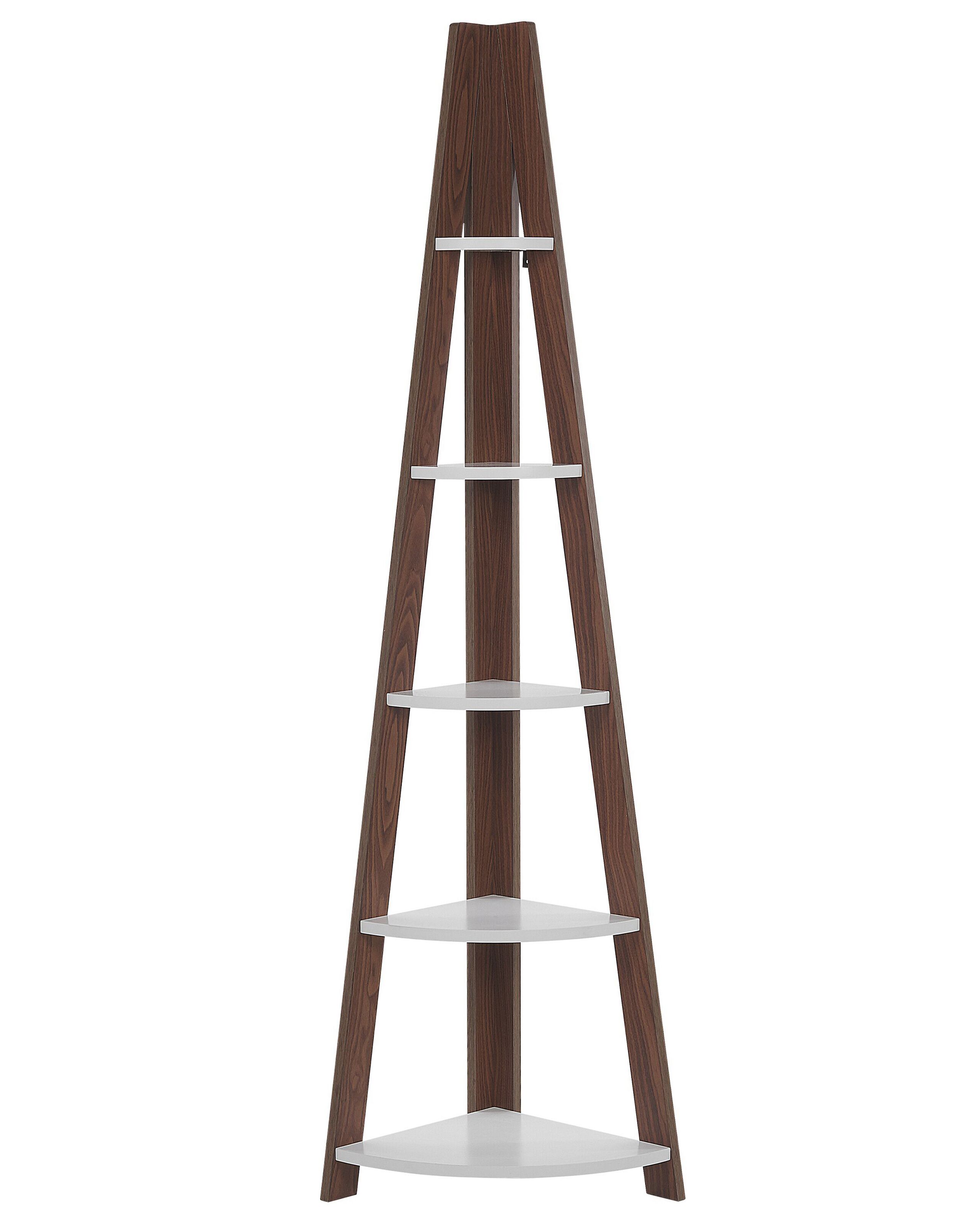 Estantería esquinera con 5 baldas mobile solo 175 cm marrón/blanco