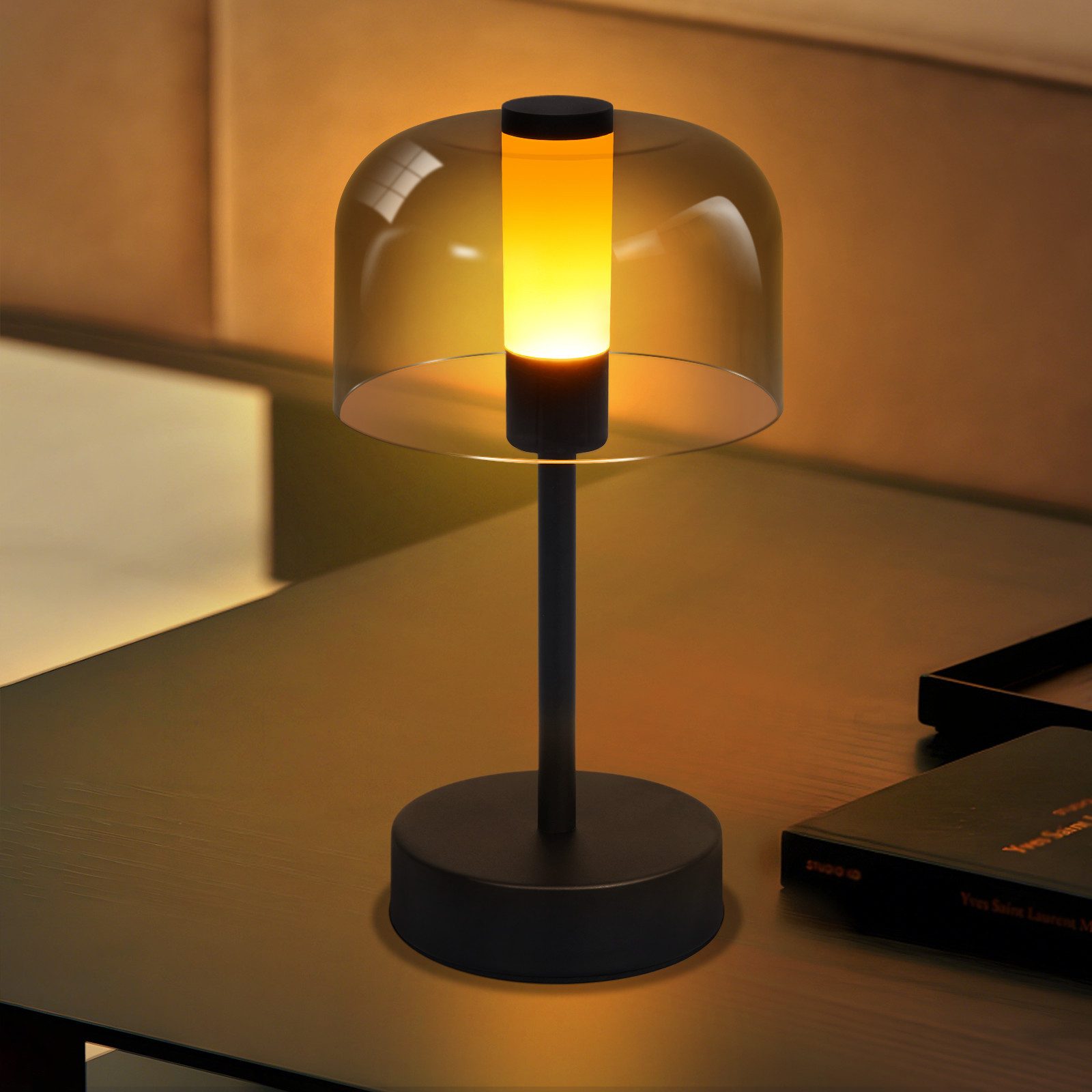 Nettlife lámpara de mesa LED negro 24.5x13