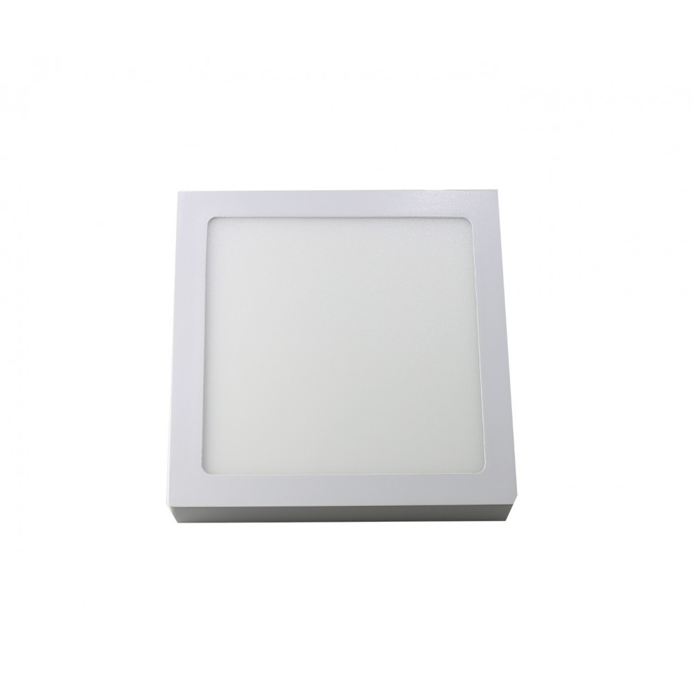 Downlight LED 18w tono neutro 4200k, cuadrado superficie. Blanco