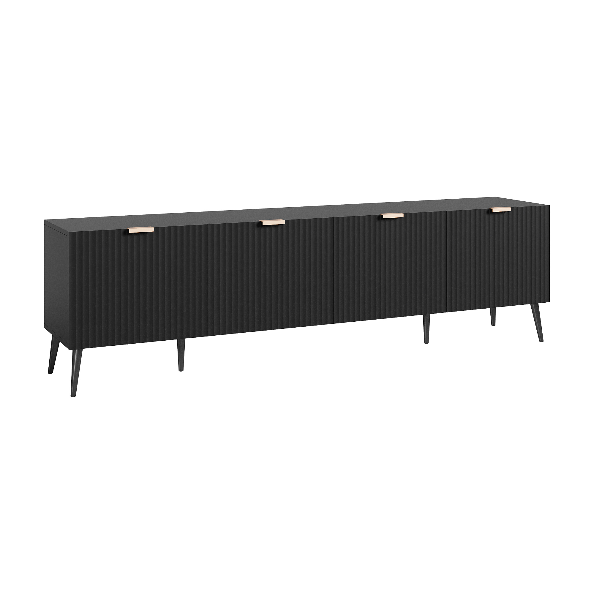 Mesa de tv nand con puertas 180x35x51cm - negro [en.casa]