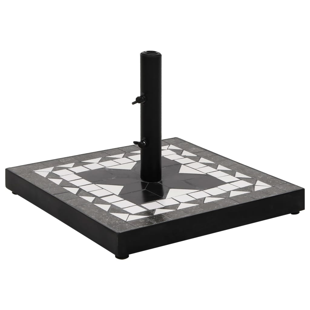 vidaXL base de sombrilla cuadrada negro y blanco 12 kg