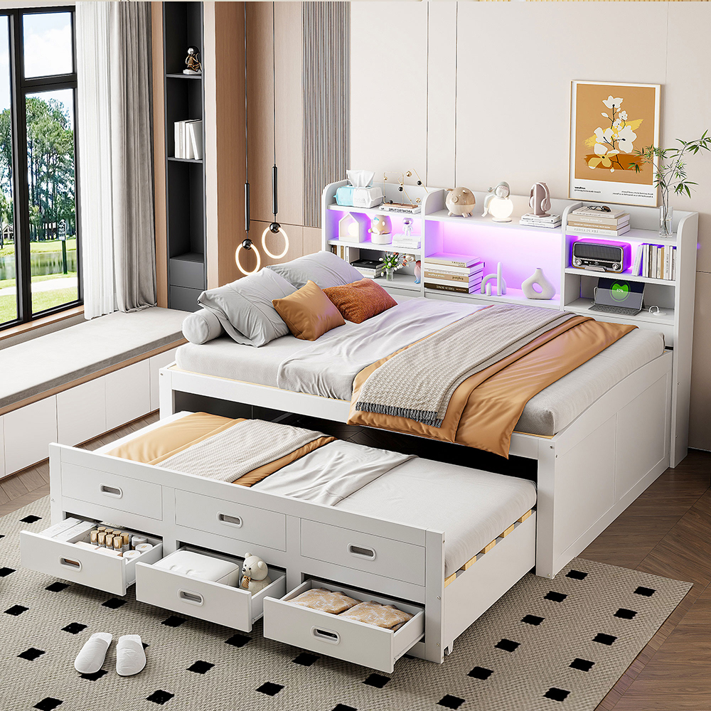 KOMHTOM,cama nido,140x200cm,extensible,blanco