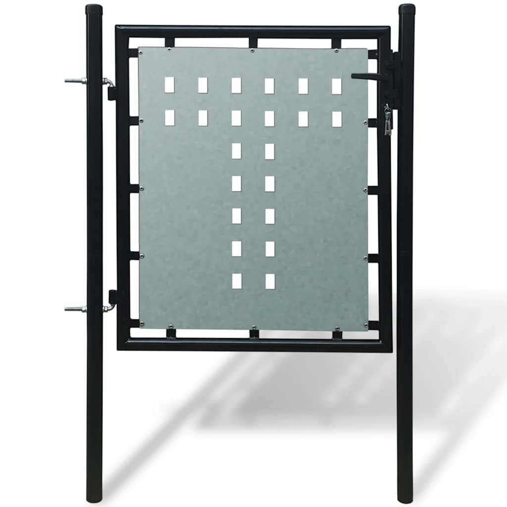 vidaXL puerta de valla individual negra de 100x100 cm