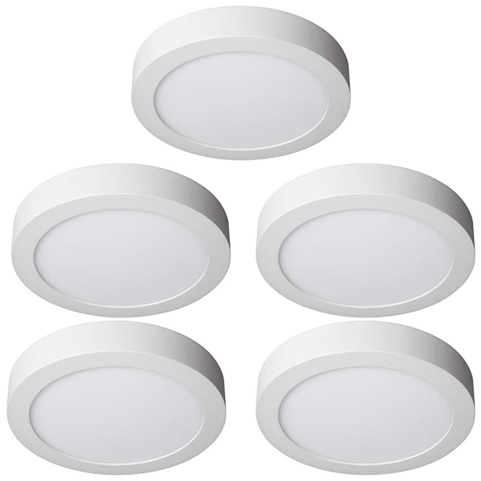 Pack 5 downlight LED 18w 6000ºk redondo superficie blanco ø210x37 mm