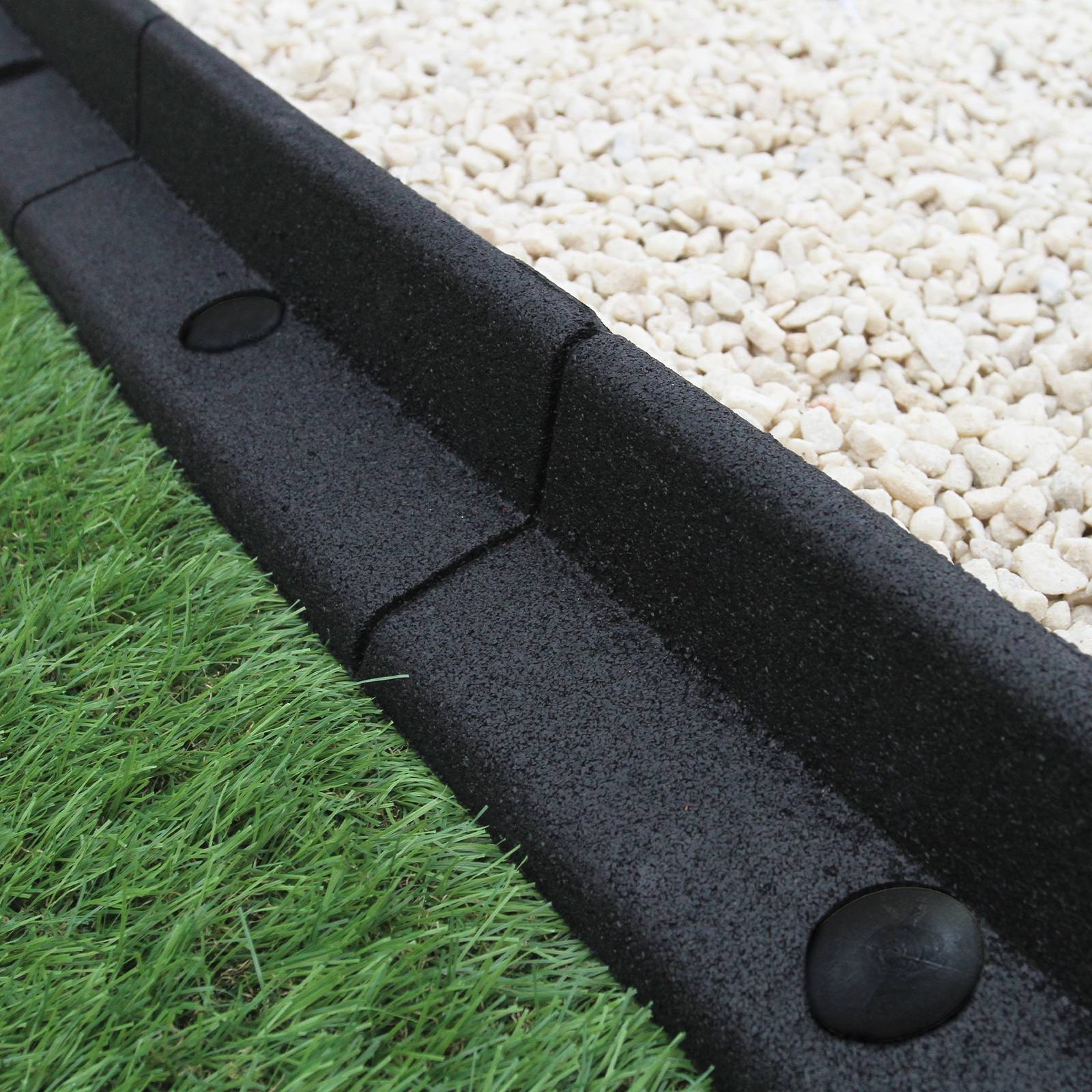 Bordes de césped negro flexibles paquete de 4 x 1.2m