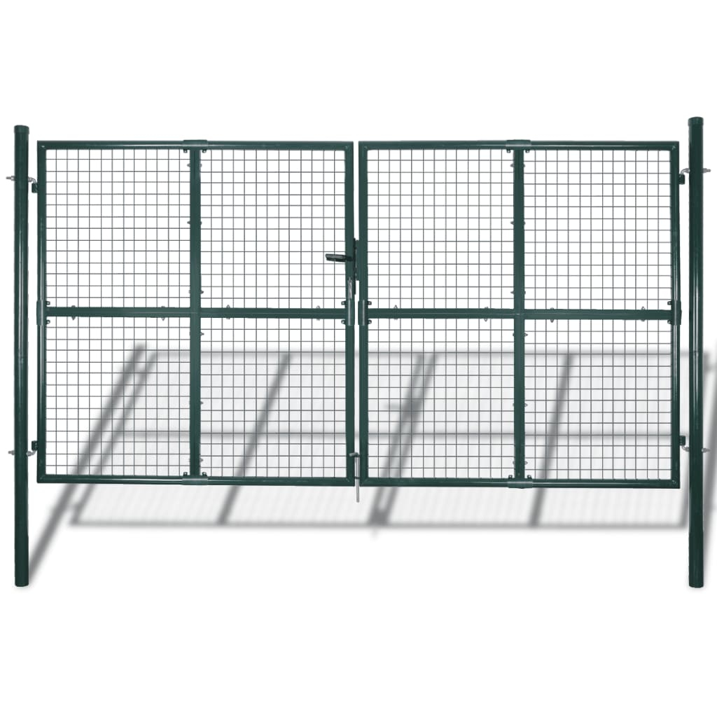 vidaXL puerta doble para valla de 300x150 cm acero con recubrimiento en