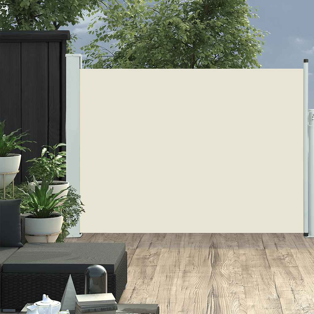 Toldo lateral retráctil de jardín crema 100x500 cm ety5577662