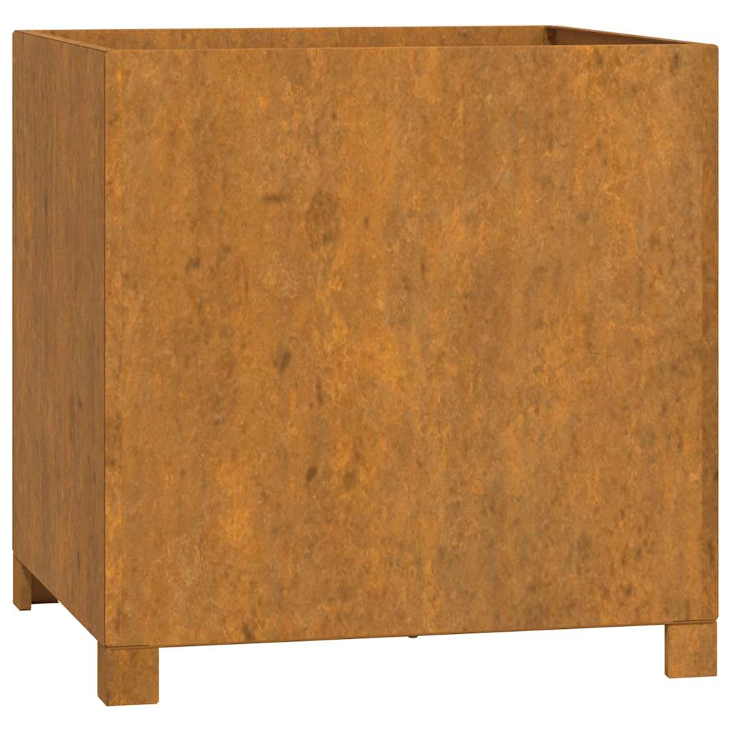vidaXL jardinera con patas acero corten oxidado 50x50x50 cm