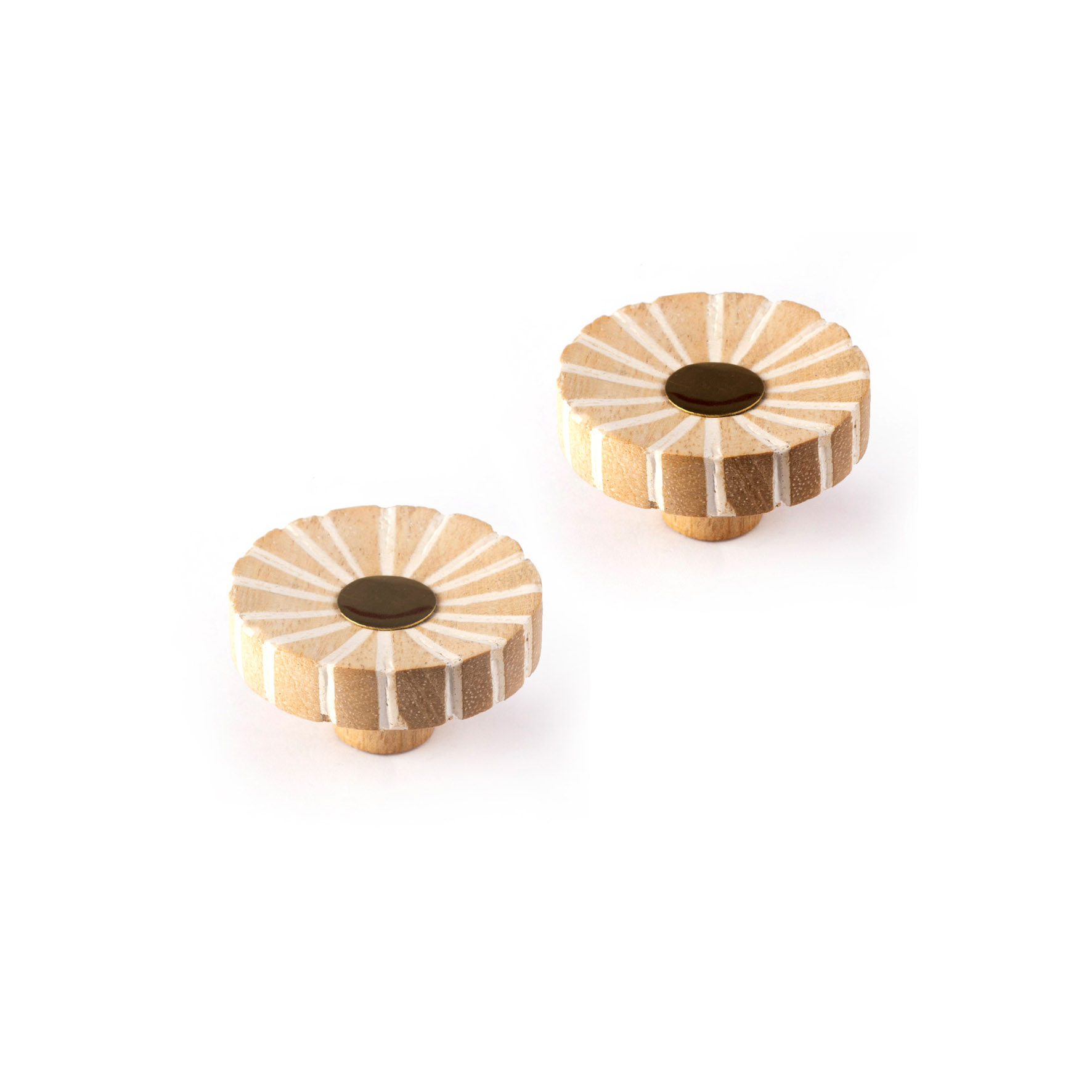 Pomo para mueble rei e701 | 44x44x25 mm | blanco mate-crudo | madera