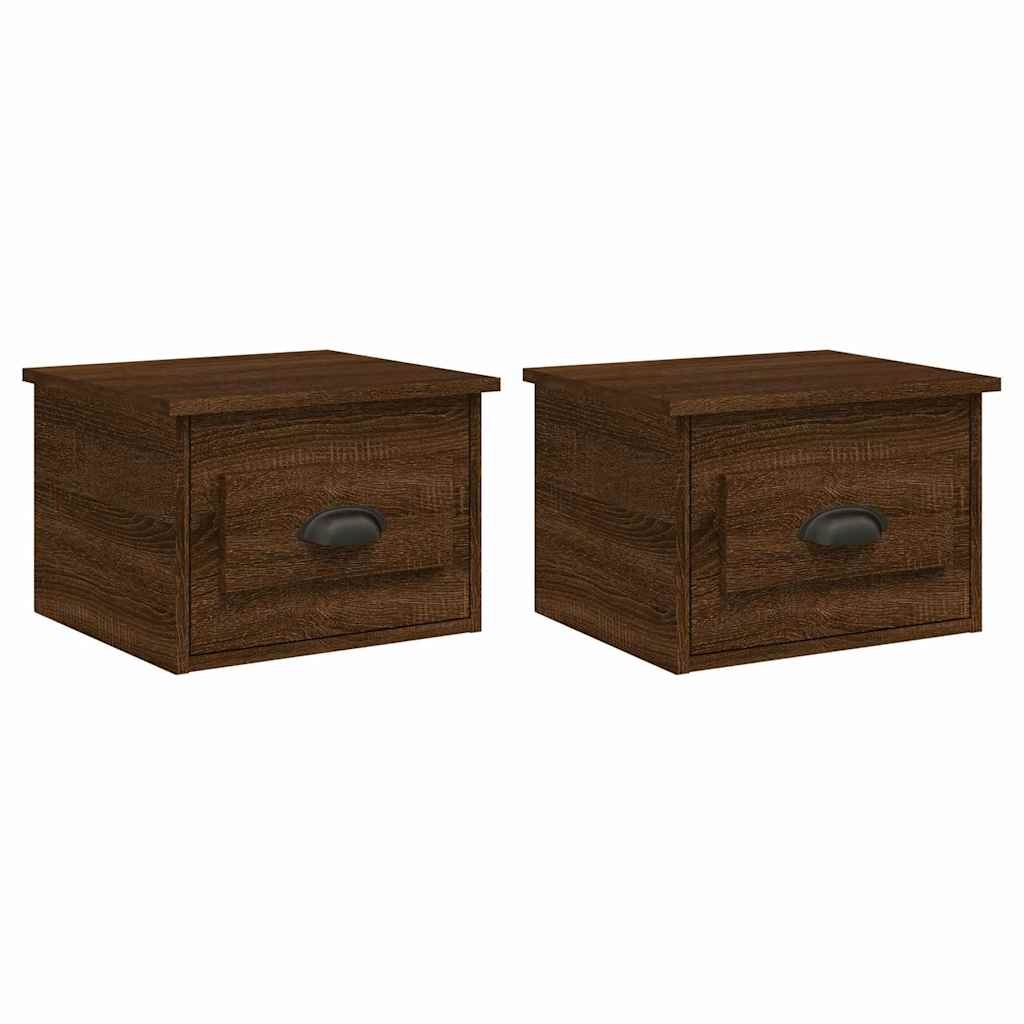 Casa lúmina - set de 2 mesita de noche marrón madeira 41,5 x 36 x 28 cm