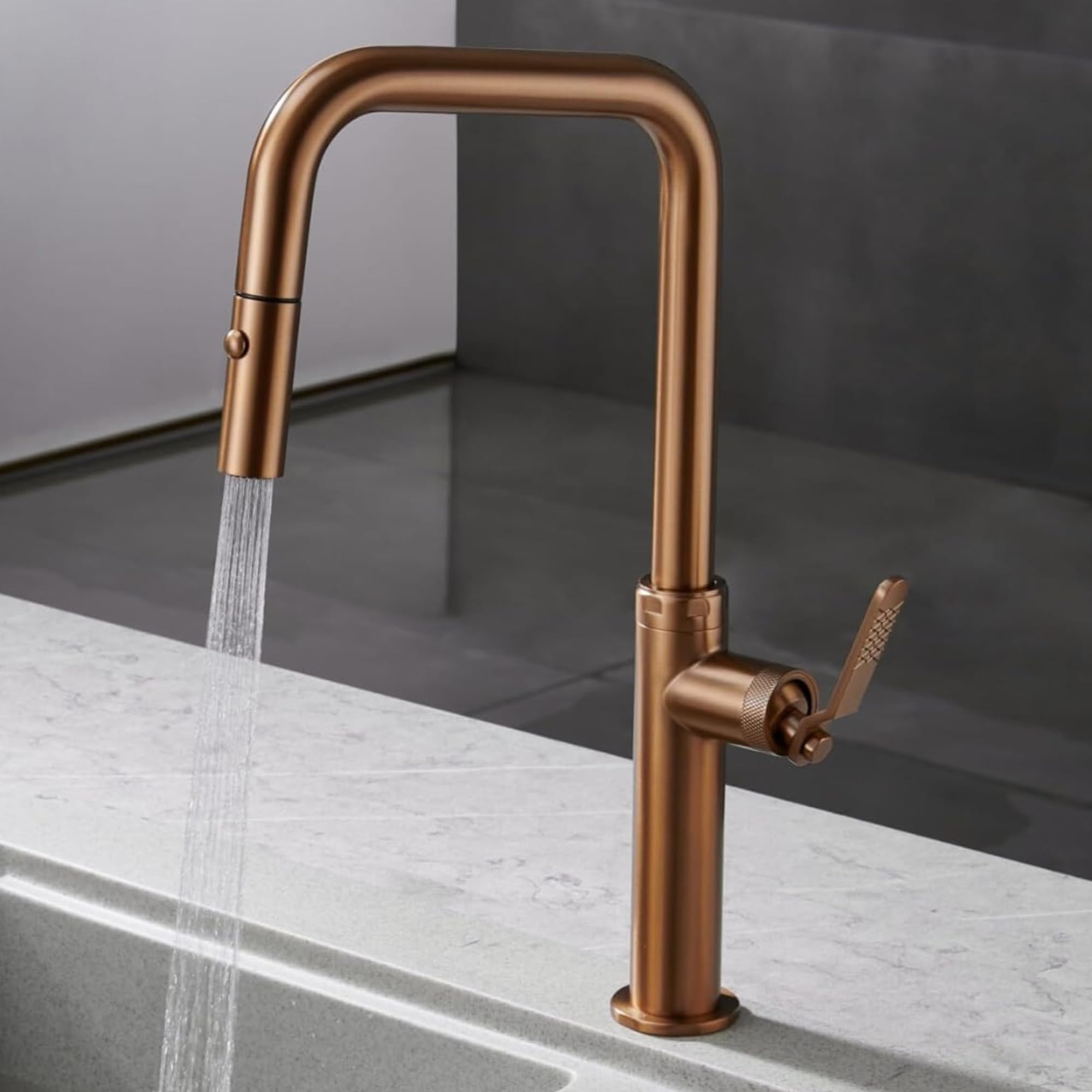 Imex - grifo monomando de cocina extraíble oro rosa serie niza