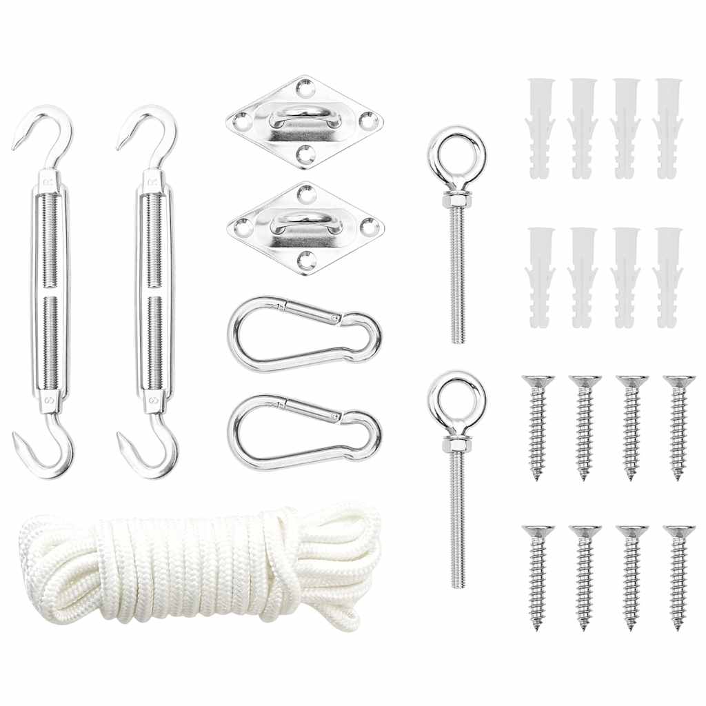 vidaXL juego de accesorios para toldo de vela 9 pzas acero inoxidable