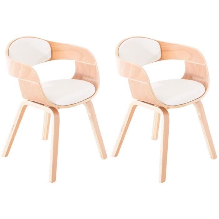 Sillas comedor kingston - 2 uds - blanco - pu - 73 cm