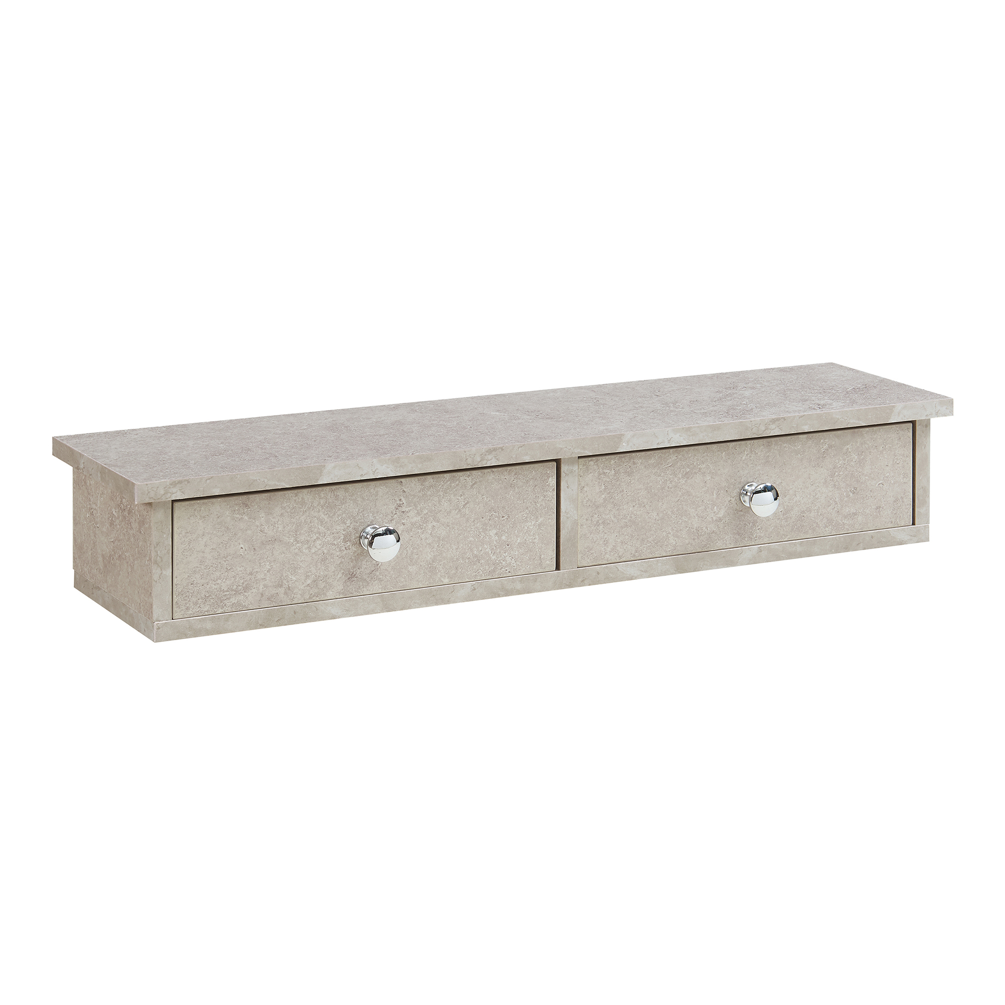 Estantería de pared con 2 cajones geeste mdf 60x15x10 cm hormigón claro
