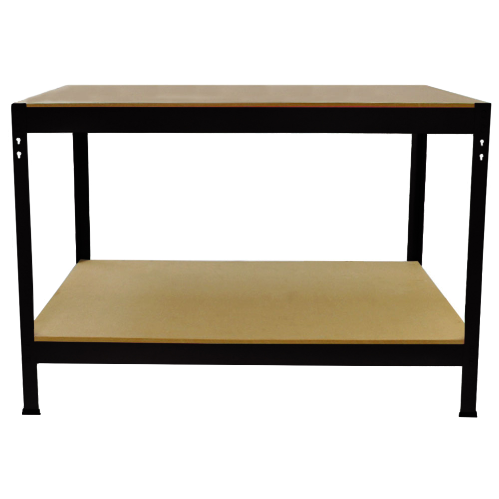 Mesa de trabajo q-rax de acero sin tornillos negra 120cm x 60cm x 90cm