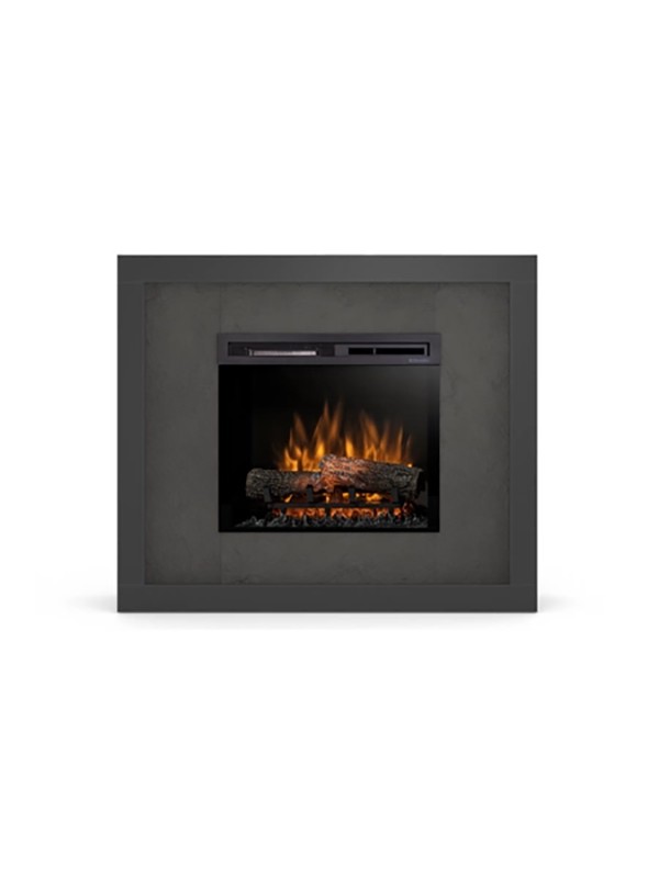 Litos - chimenea eléctrica LED independiente - piedra negra/pizarra 23'