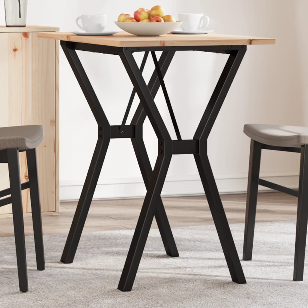 Mesa de comedor marco y madera maciza pino y acero 80x50x75 cm oif206384