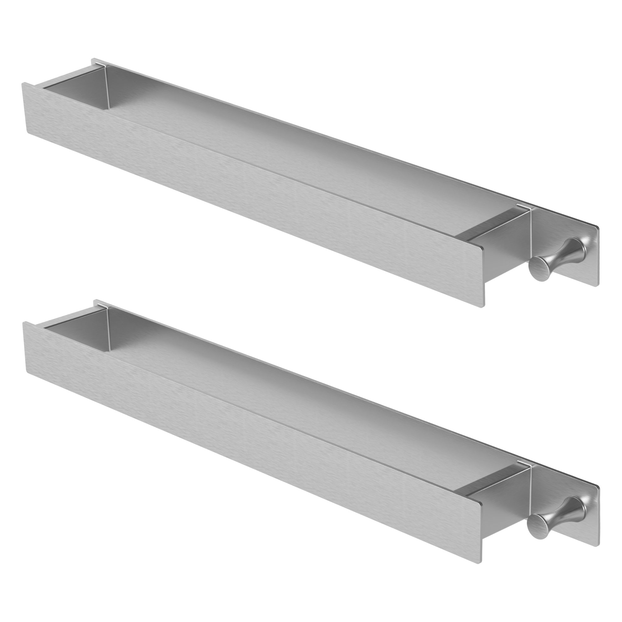 2x toalleros de pared sin taladrar 42cm alumino plata