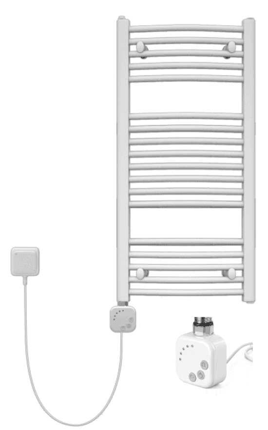 Toallero curvo combi(agua 413w(dt=50k)+termostato 300w)blanco 90x50cm
