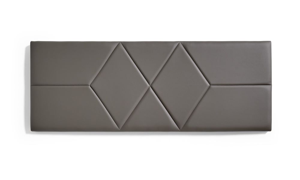Cabecero de cama 135 dos rombos polipiel 152x57x5cm gris