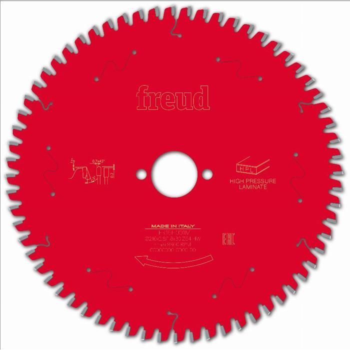 Lámina para sierra circular portátil freud - ø216 2,8/1,8 al30 z64 tp -3° -