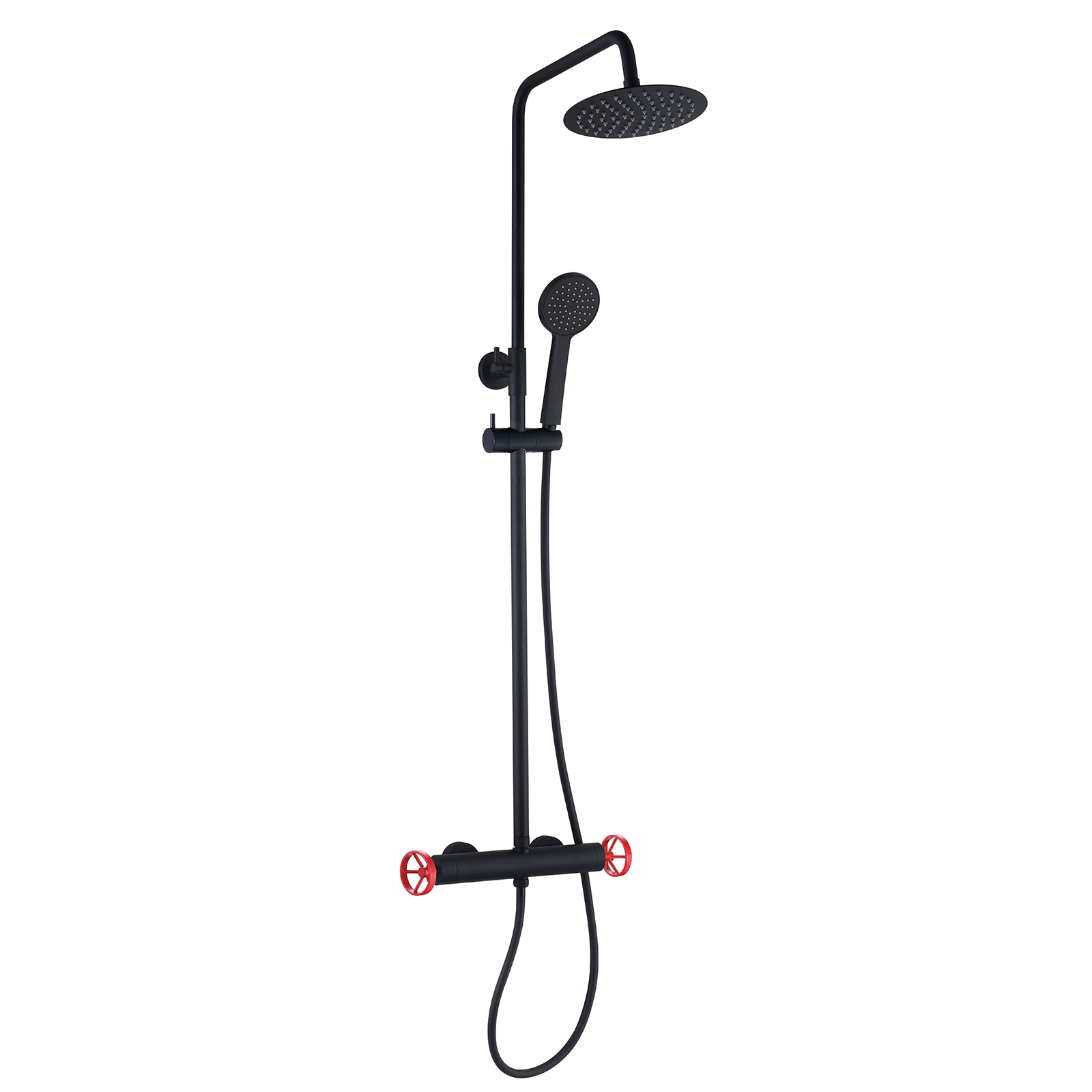 Columna de ducha k2o chillout delta 83-119cm diseño redondo negro/rojo - gr