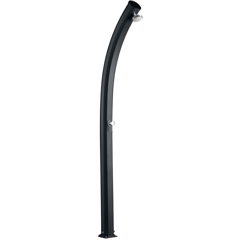 Ducha curva negra de aluminio 226 cm preparada para jetonera monotubo