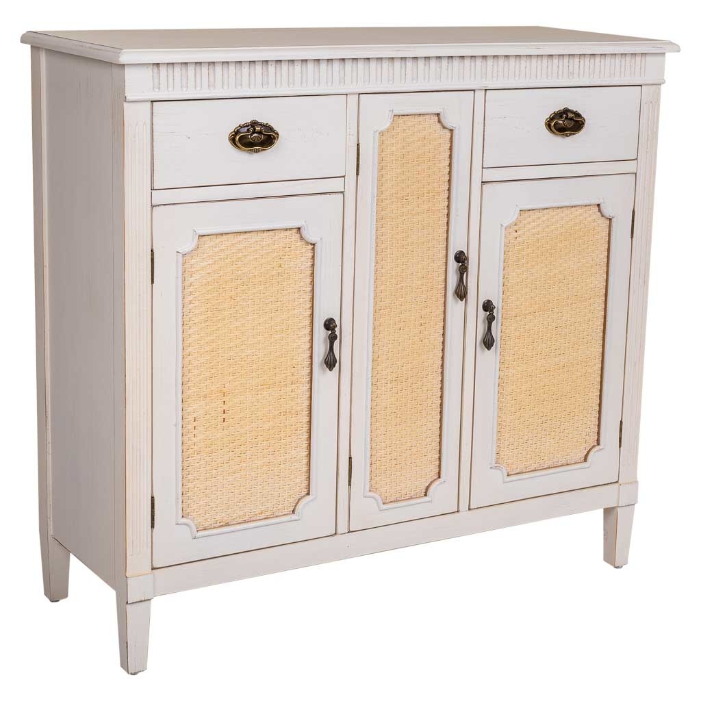 Aparador de madera blanco 95x36x88