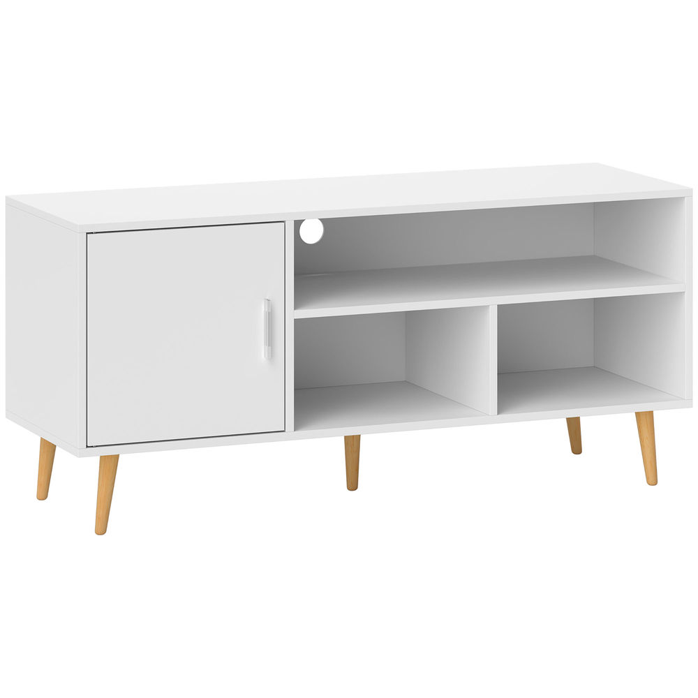 Mueble de tv 120x40x55 cm color blanco Homcom, hogar - muebles de salón