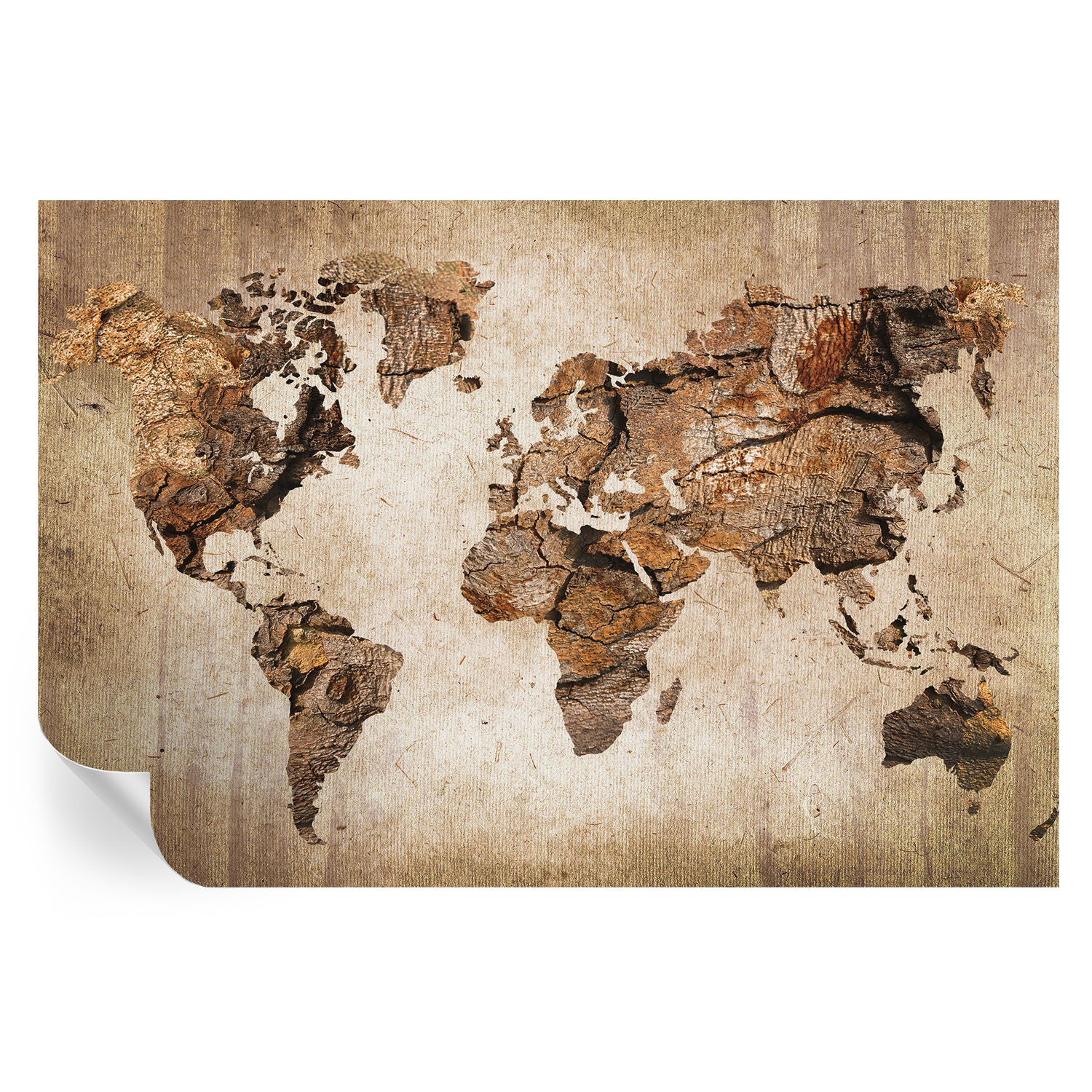 Murales autoadhesivos mapa de madera 104x152 tulup