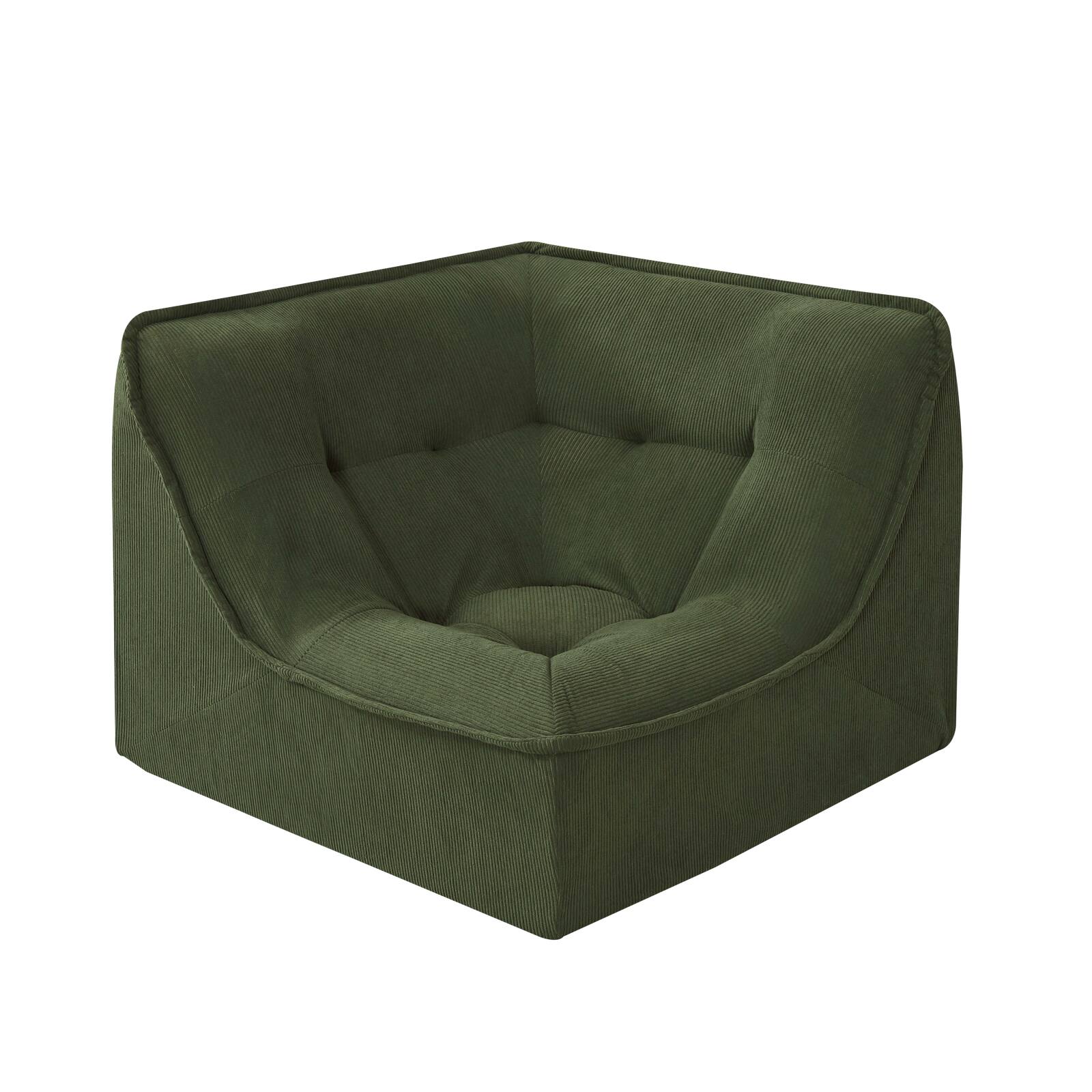 Oviala - sillón esquinero de tela 90 x 90 x 70 cm color verde